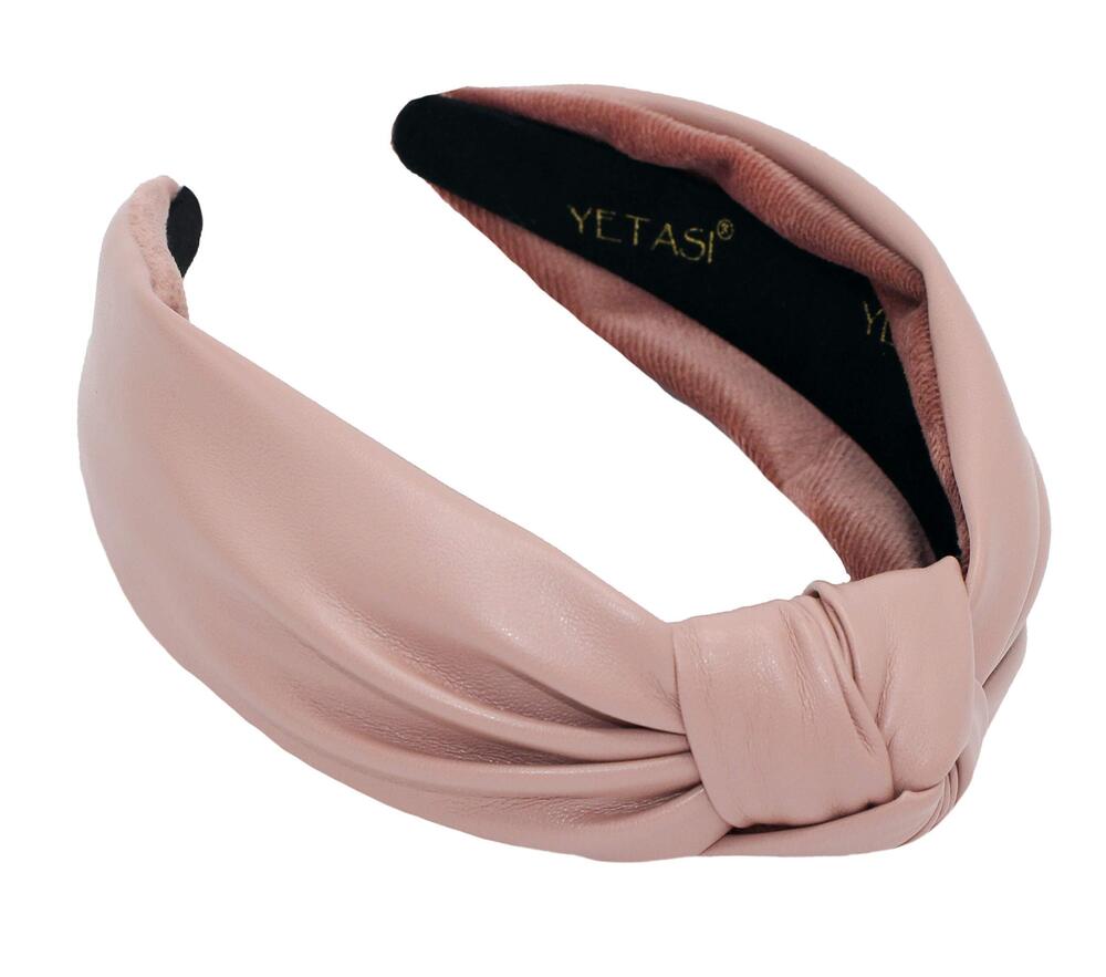 3073 Leather Headbands Pink Trendy Head bands Hair Knotted Headband is a